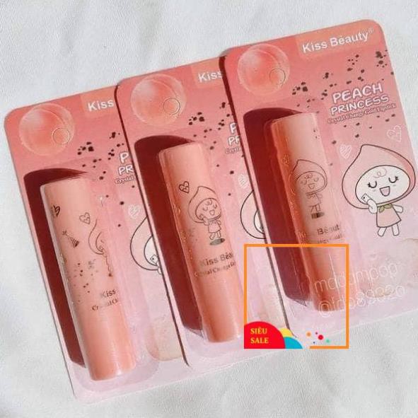 Son Dưỡng KissBeauty Peach Princess Mã 2984-03 - Kiss Beauty Crystal Change Gold Lipstick NO.:2984-03