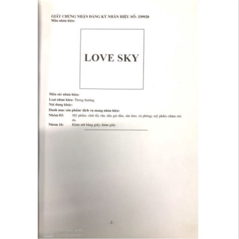 Khăn ướt không mùi love sky 80gr