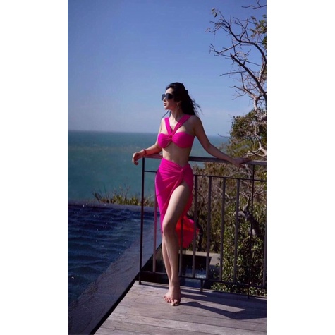 [ MẪU MỚI VỀ] SET BƠI 3 MÓN, bikini nữ đi biển áo quây phối khoen lạ mắt