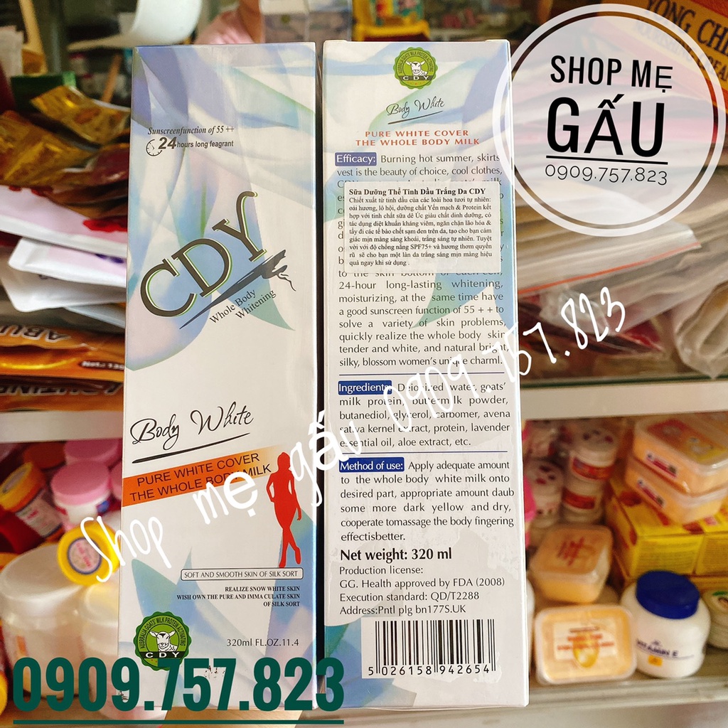 Dưỡng Trắng Da Toàn Thân CDY 320ml (CHÍNH HÃNG) date 2025