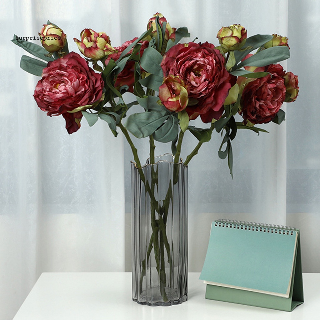 Bó Hoa Mẫu Đơn Nhân Tạo Không Phai Màu Có Thể Tái Sử Dụng Trang Trí Nhà Cửa /