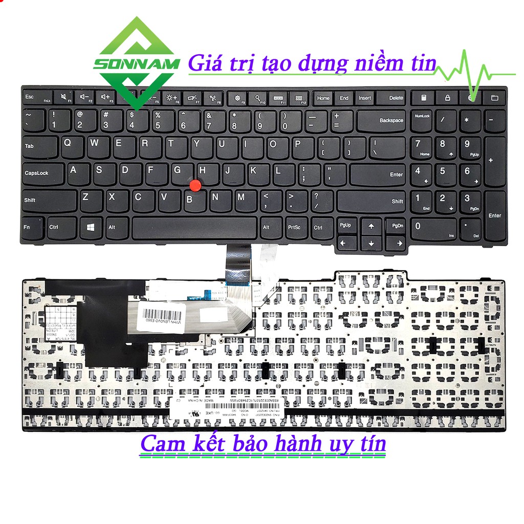 Bàn Phím Laptop Lenovo Thinkpad E550 E555 E560 E565 - Bảo Hành Đổi Mới  9 Tháng
