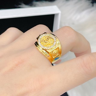 Nhẩn nam mặt hình tròb mạ vàng đẹp