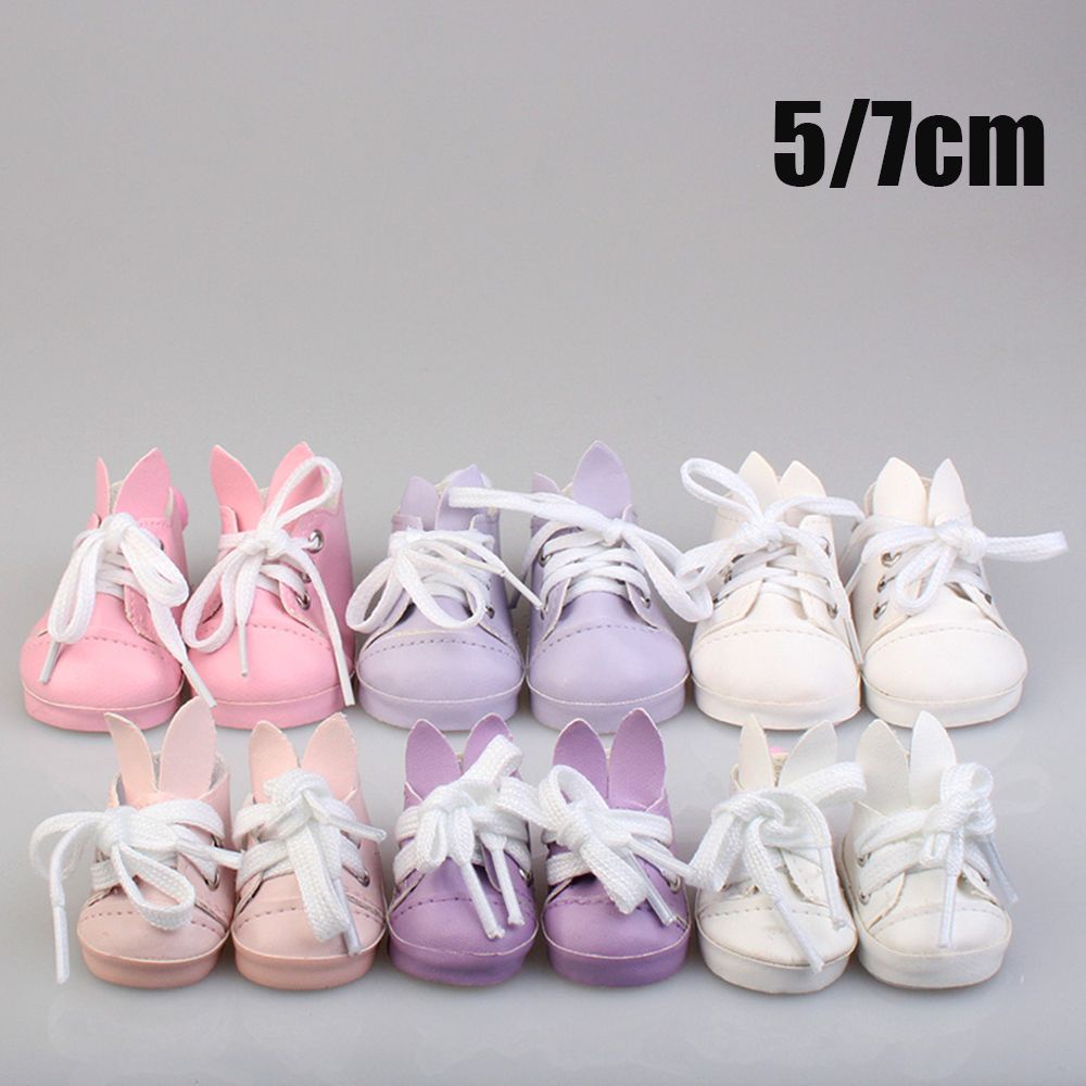 1 Đôi Giày Da Mini Họa Tiết Hoạt Hình Nhiều Màu Cho Búp Bê