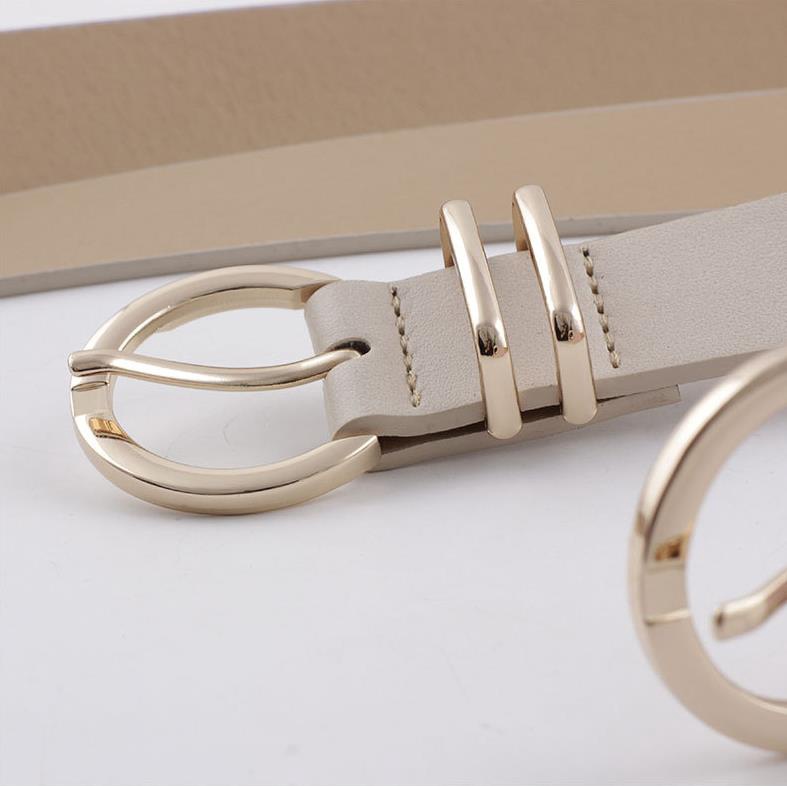 Thắt Lưng Da Bò Màu Trắng/Đen/Hồng/Trắng Kiểu Tây Dành Cho Nữ