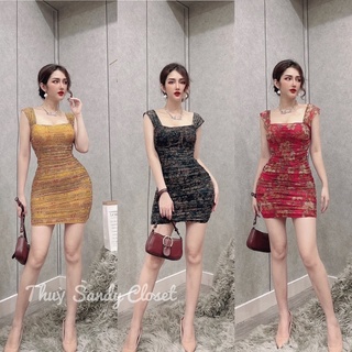váy body lưới tay hến