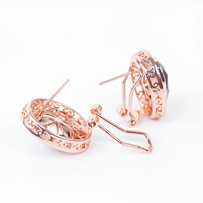 Set Vòng cổ Và Đôi Khuyên Tai Đính Đá Tím Phong Cách Cổ Điển Thanh Lịch Dành Cho Nữ