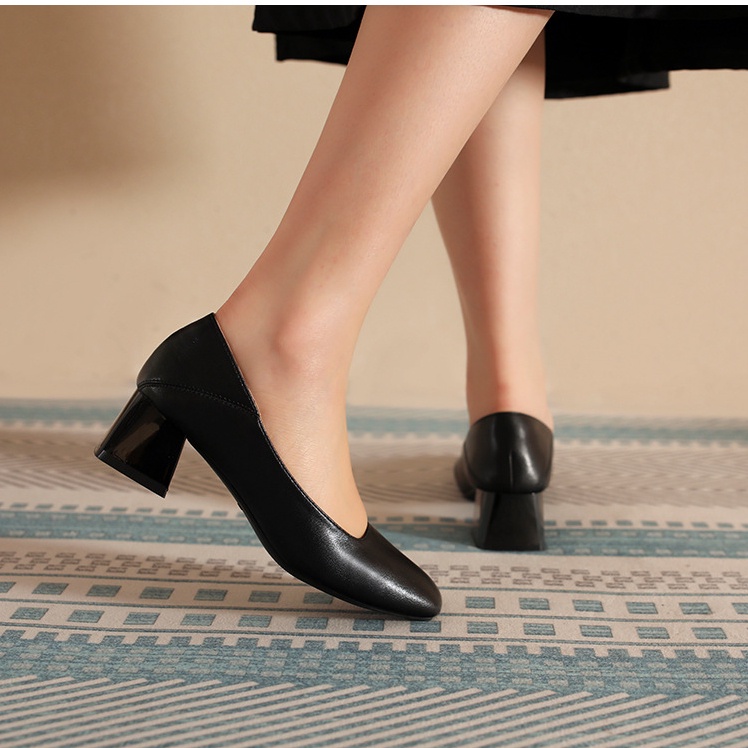 Giày Cao Gót Mũi Vuông Phong Cách Thời Trang Hàn Quốc Có Size Nhỏ 32 33 34