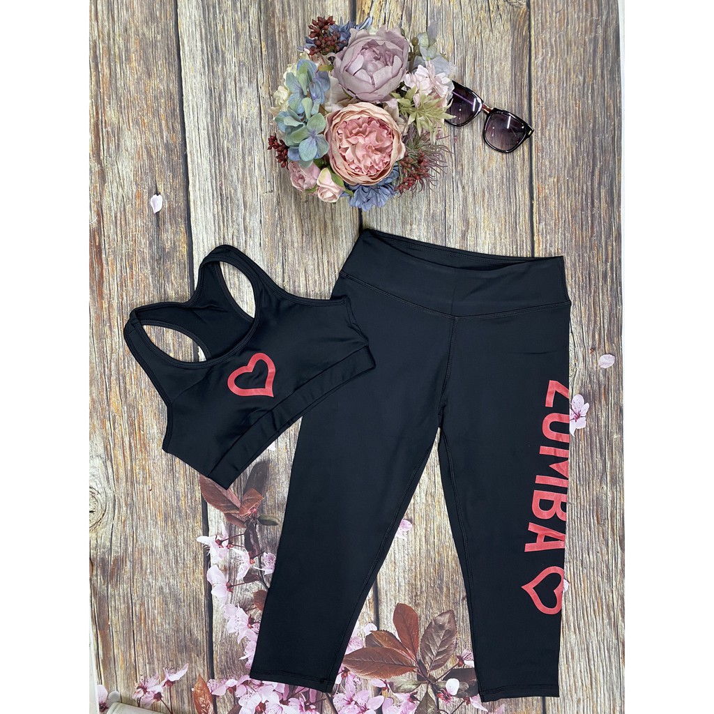 Bộ tập Zumba, Yoga, Gym Bra sẵn mút, Quần Lửng Tập dáng ôm Body BL05