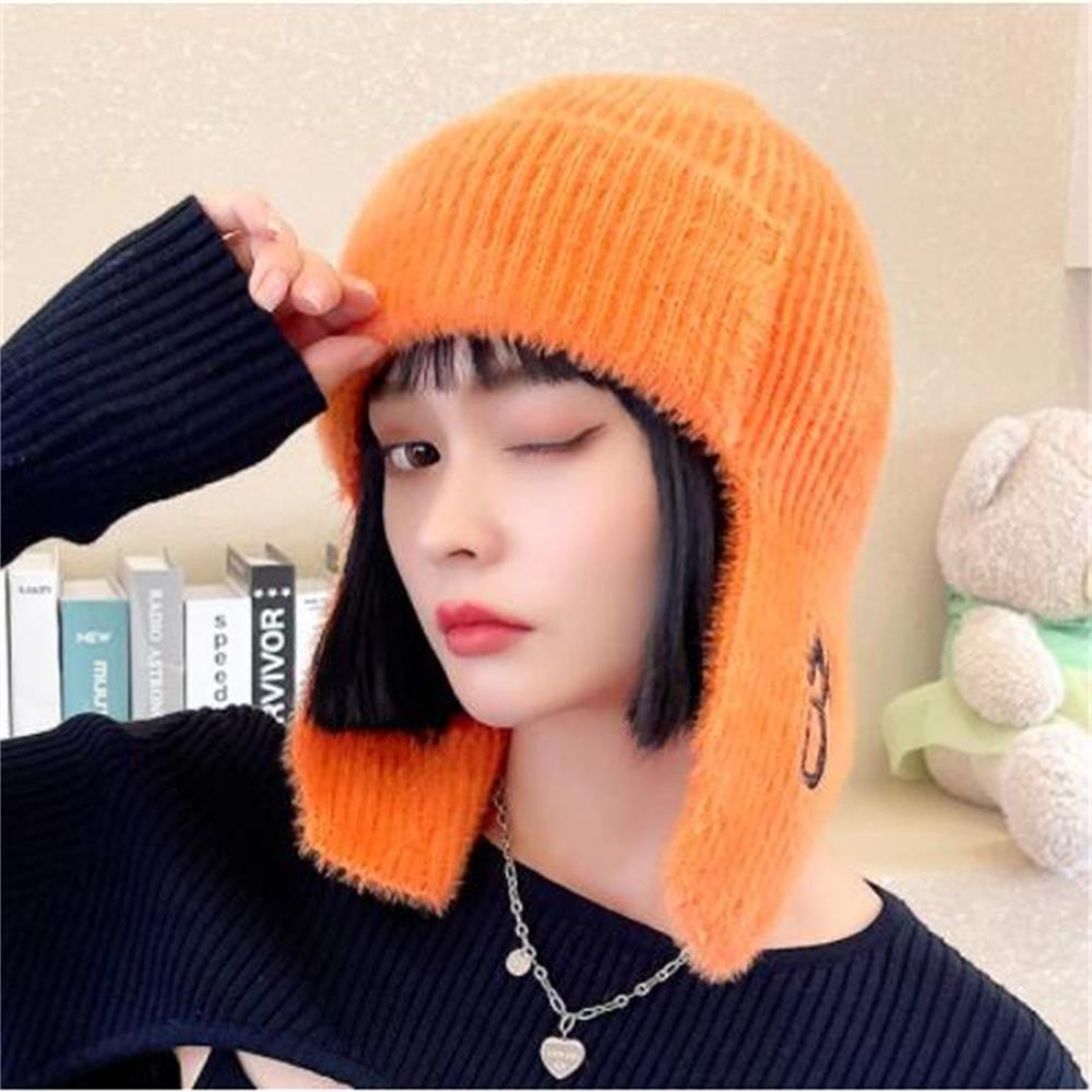 Mũ Len Nhung Dệt Kim Giữ Ấm Tai Thời Trang Dành Cho Nữ