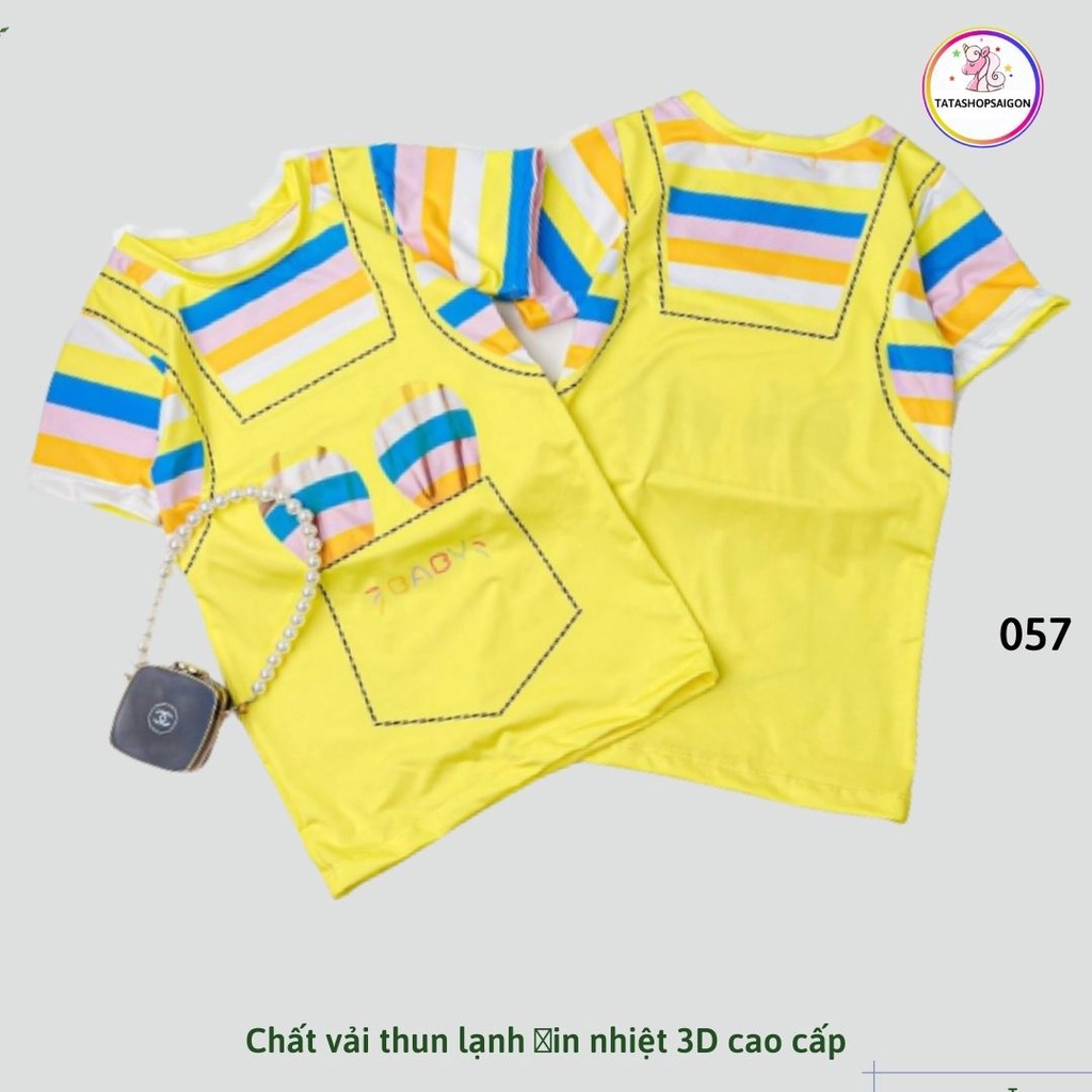 Đầm bé gái - váy bé gái size đại chất vải thun lạnh in 3D mềm mát 22 đến 38kg 057