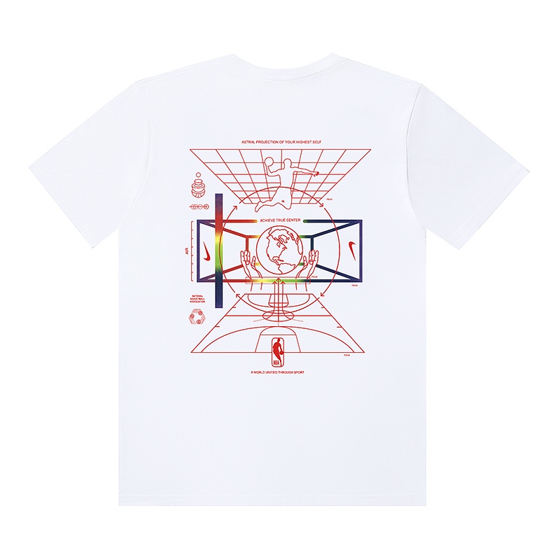Áo Thun Ngắn Tay In Logo Bóng Rổ Thời Trang Năng Động