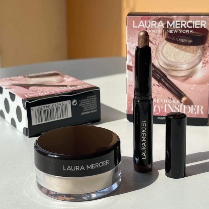 Set Laura Mercier phấn phủ kèm nhũ mắt minisize