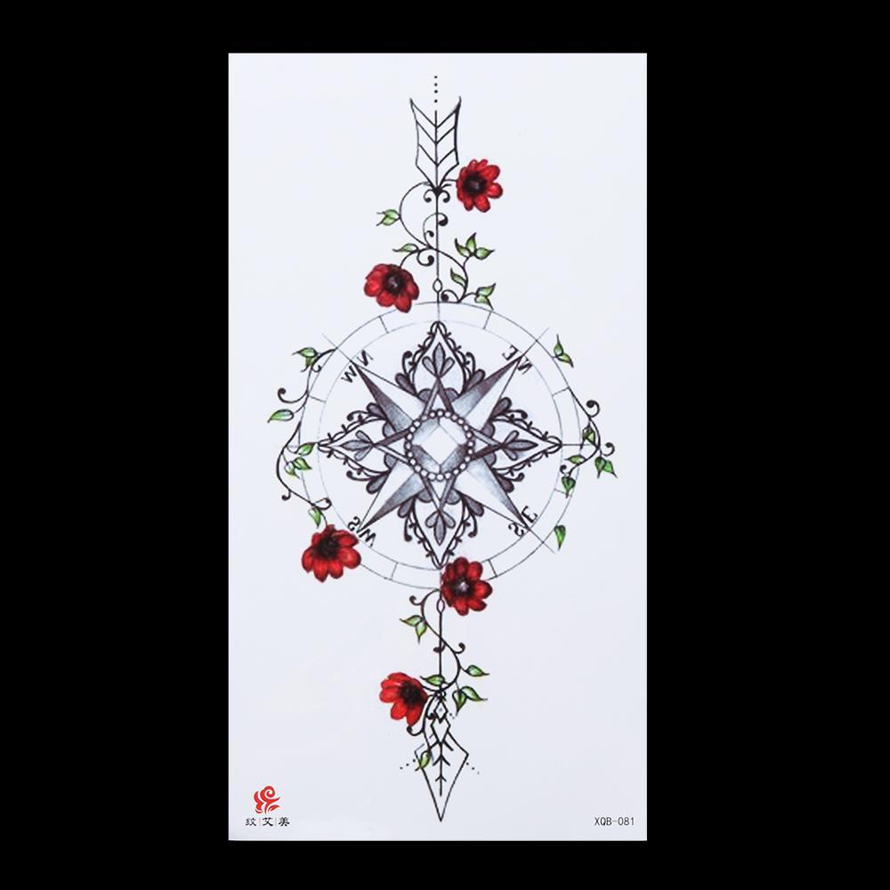 BSUNS Sticker Dán Hình Xăm Hoa Hồng 3D Mới