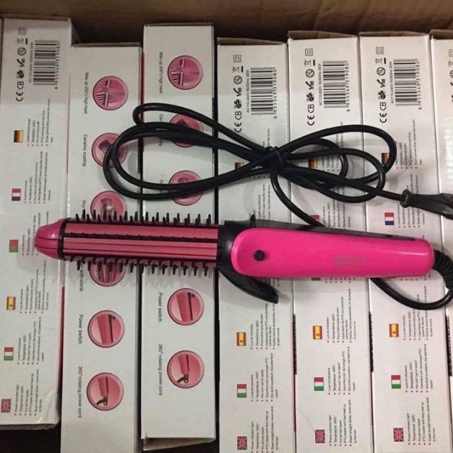 ✔️Lược điện làm tóc 3in1 Nova (Bấm - Duỗi - Uốn)