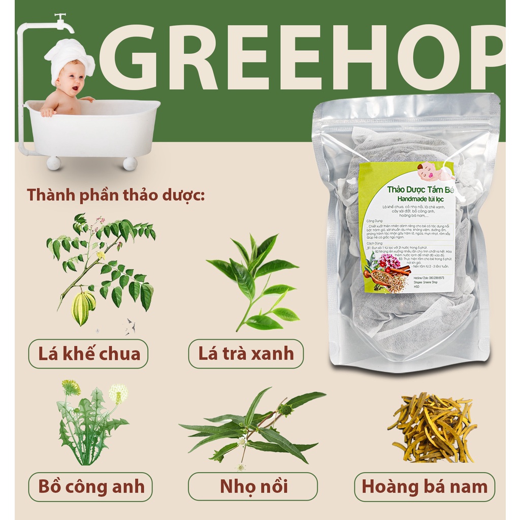 Thảo mộc tắm cho bé dạng túi lọc (Handmade) by Greene