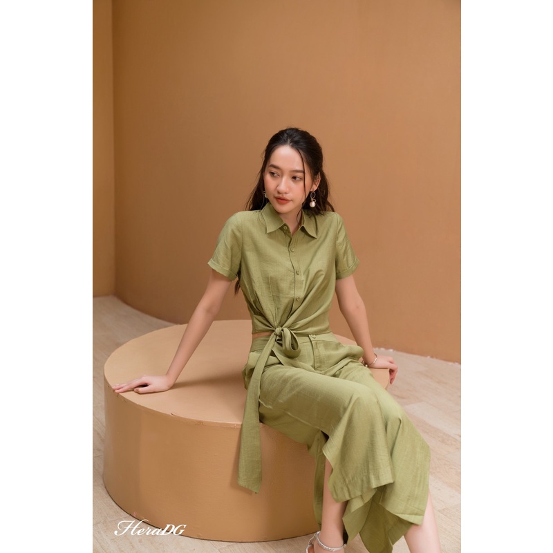 Áo Sơ Mi Nữ Kiểu Vạt Buộc Lệch HeraDG - STBA016A