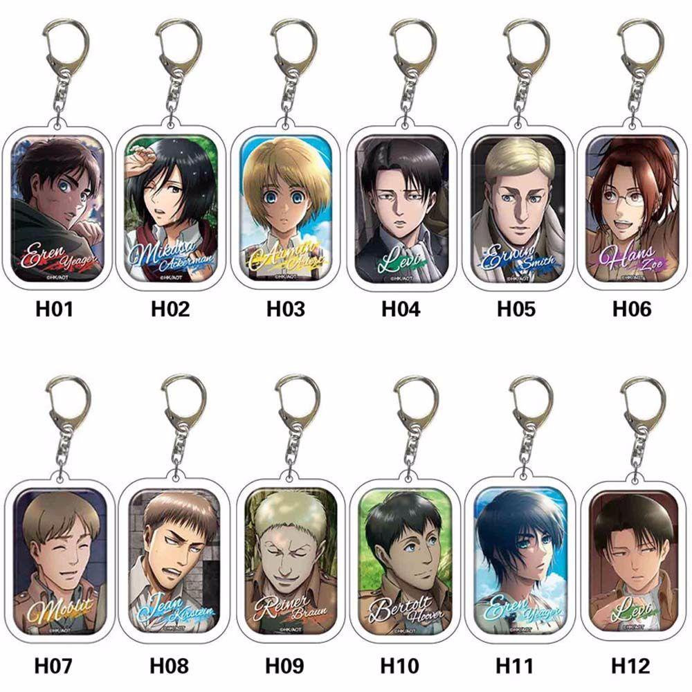 Móc Khóa Hai Mặt Họa Tiết Attack on Titan Dễ Thương Bằng Acrylic