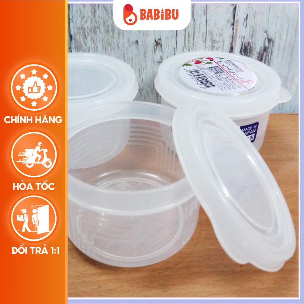 Set 3 Hộp Tròn 180ml Trữ Đồ Ăn Dặm Cho Bé, Khay Trữ Đông Nakaya Nội Địa Nhật Babibu - HTTĐ