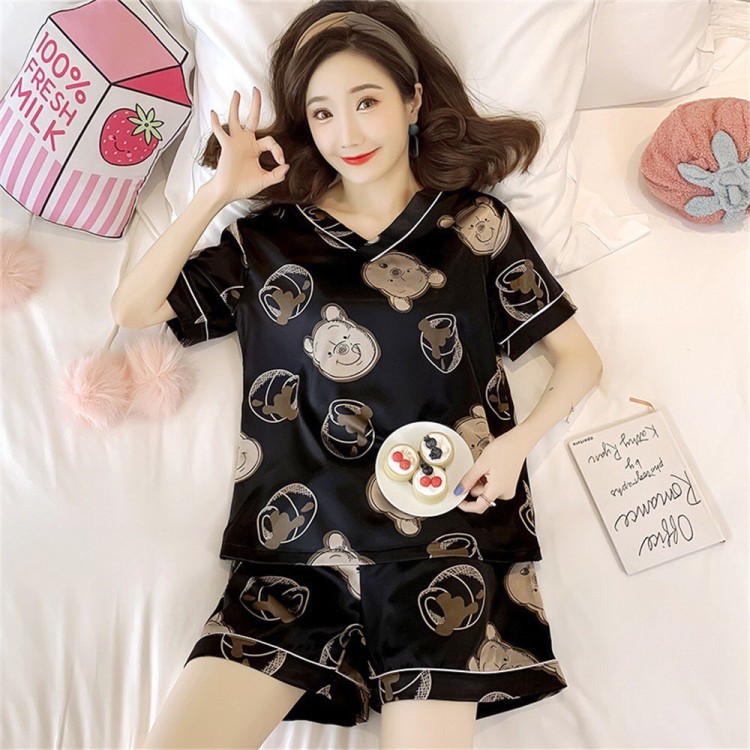 Pijama đồ bộ nữ , pyjama cộc tay mặc nhà thời trang mới nhất freesize mát mẻ dễ thương | BigBuy360 - bigbuy360.vn