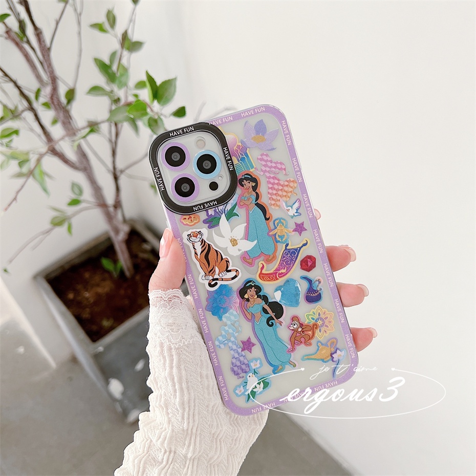 Ốp Điện Thoại Mềm Họa Tiết Công Chúa Hoạt Hình Cho iPhone 14 13 12 11 Pro Max SE2020 X XR Xs Max 7 8 6 6s Plus