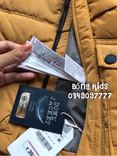 Áo Parka Bé Trai Lông Vũ Vàng Đất