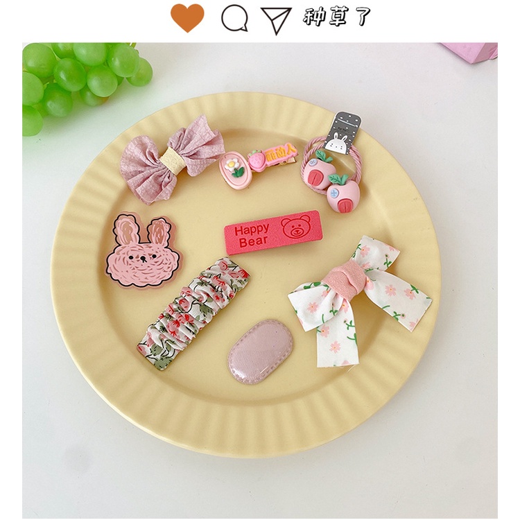 Set 9 - 10 chiếc kẹp nơ xinh xắn phong cách Hàn Quốc cho bé gái (ảnh chụp thật)