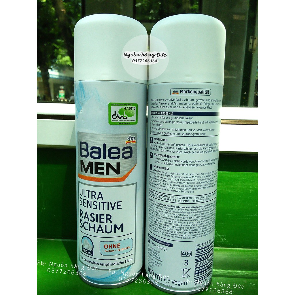 Bọt cạo râu Balea men Đức 300ml cho da nhạy cảm - Nguồn hàng Đức