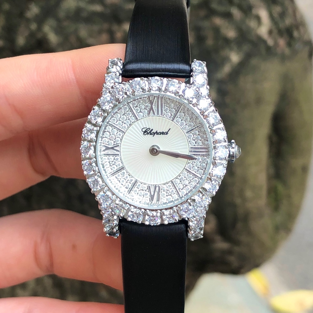 Đồng Hồ Nữ CHOPARD Đính Đá Sang Chảnh, Máy Pin Nhật size 32mm Chống Nước 5ATM