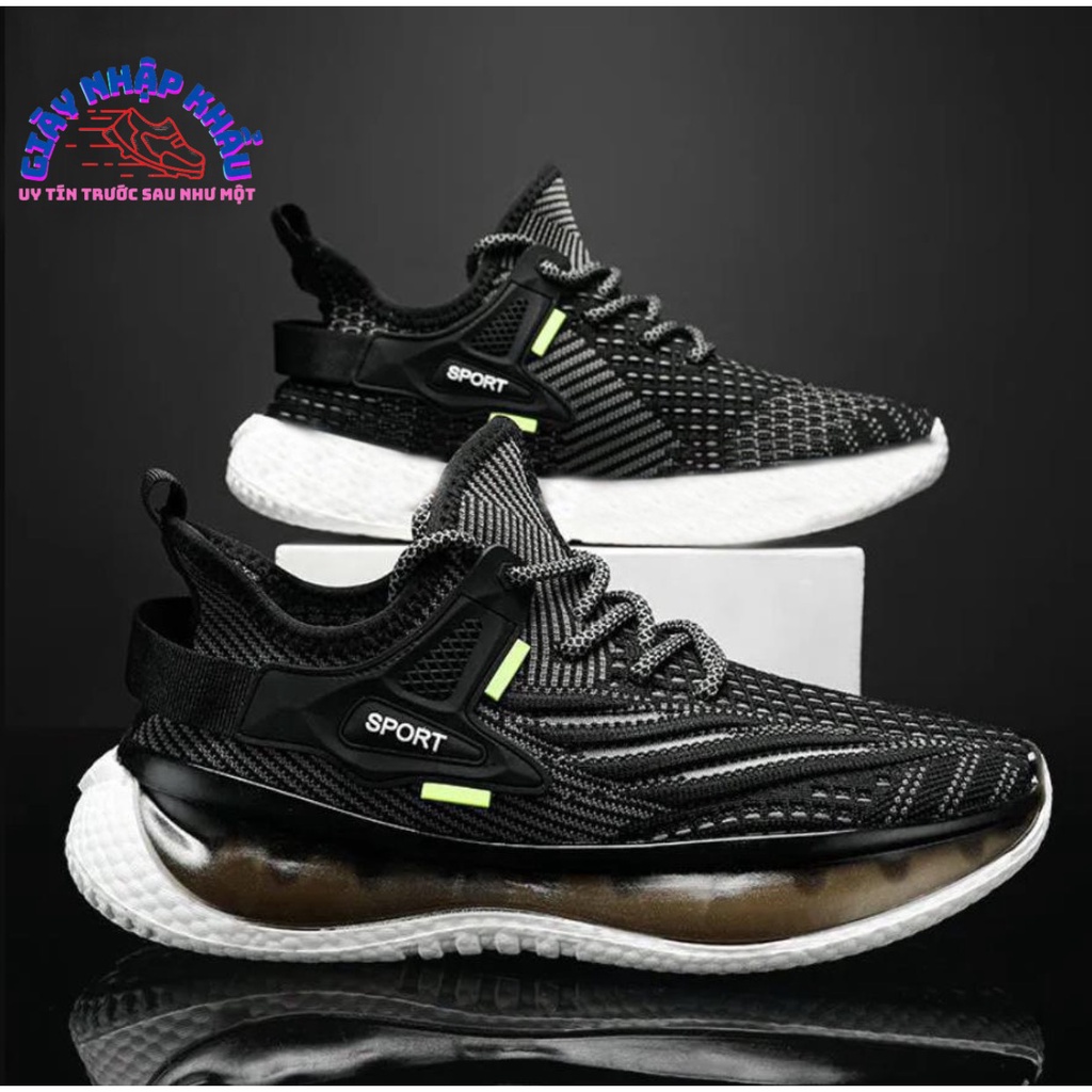 Giày Thể Thao Nam Sneaker Đế Thạch Trong Suốt Sport Phong Cách