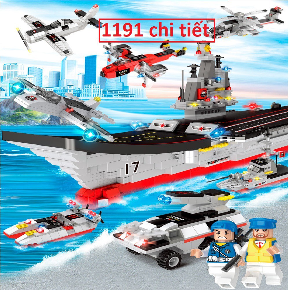 [1191 CHI TIẾT] Bộ Lego lắp ráp xếp hình TÀU SÂN BAY SIÊU TO KHỔNG LỒ DÀI 70CM xứng danh SIÊU CHIẾN HẠM