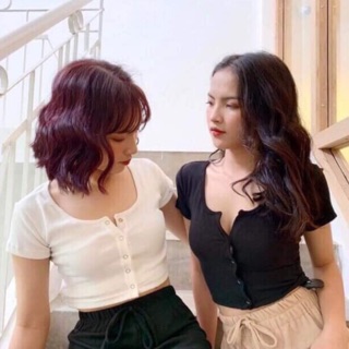 ÁO CROPTOP CÚC BẤM (kéo xem ảnh thật shop chụp)