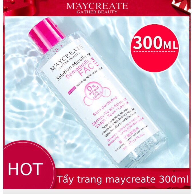 Nước tẩy trang Maycreate 300ml nội địa trung giúp da sạch thoáng mịn màng