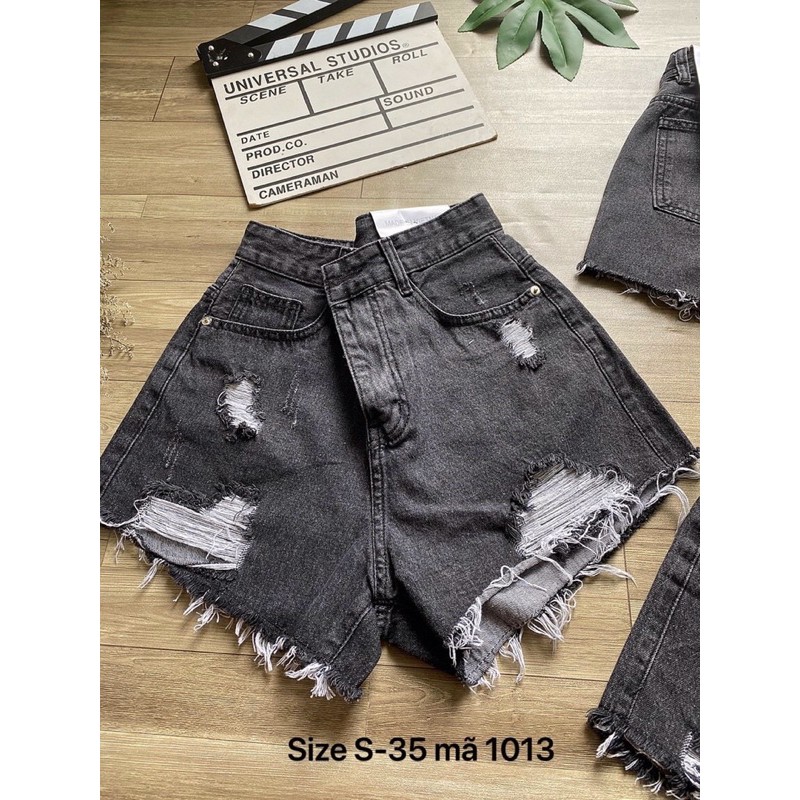 Quần Short Jean Nữ Bigsize Lưng Cao Rách. Quần Short Nữ Size Đại Ms1012