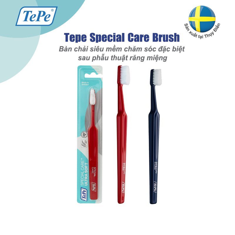 Bàn chải đánh răng siêu mềm - dùng sau phẫu thuật răng miệng Tepe Special Care