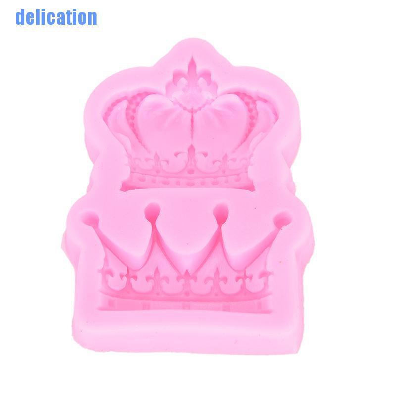 Khuôn Silicone Nhấn Bánh Hình Vương Miện 3d