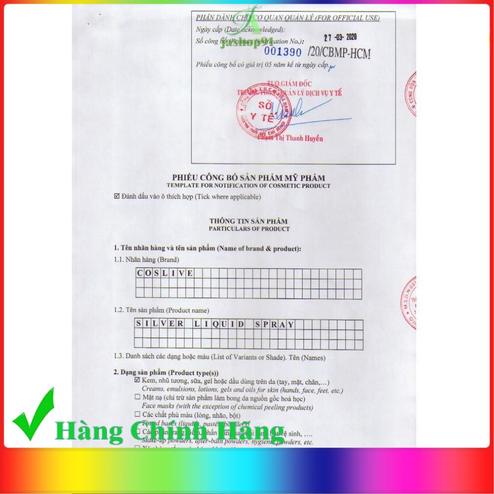 Xịt Kháng Khuẩn Nano Bạc COSLIVE 500ML - jashop91 | BigBuy360 - bigbuy360.vn