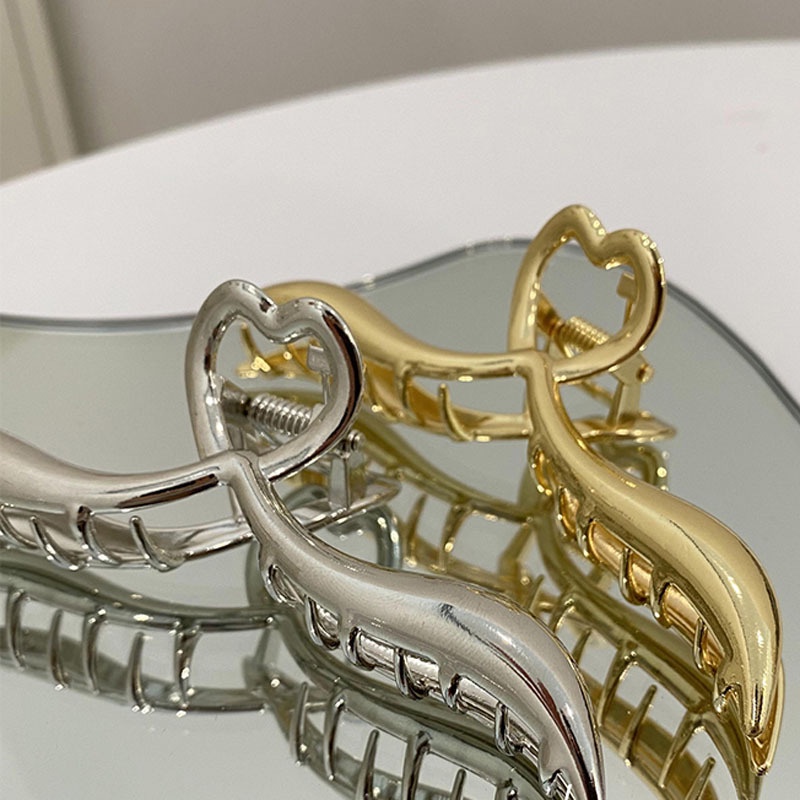 Kẹp tóc hình cá mập bằng kim loại phong cách hoàng gia cổ điển cho nữ