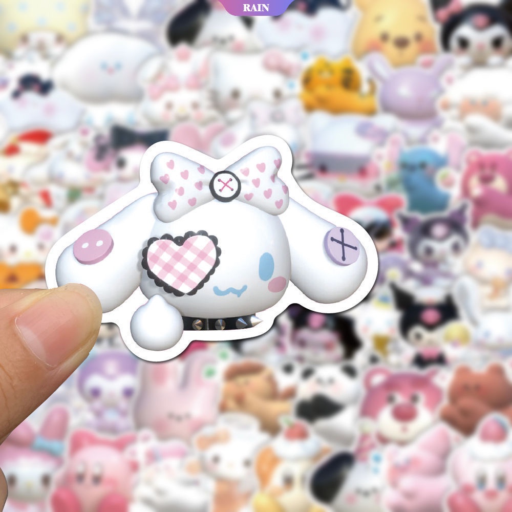 SANRIO Bộ 51 Miếng Dán Trang Trí Chống Thấm Nước Họa Tiết Graffiti Họa Tiết Hoạt Hình Dễ Thương