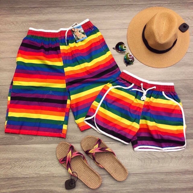 Quần đi biển cầu vồng
