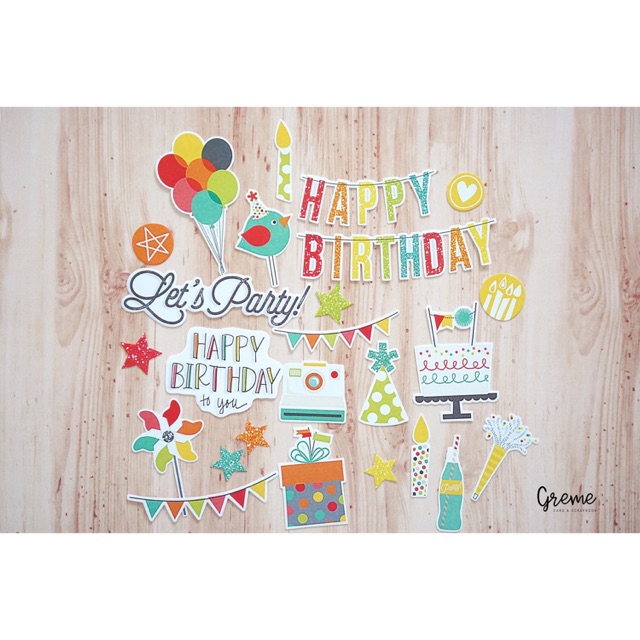 Sticker scrapbook Happy birthday