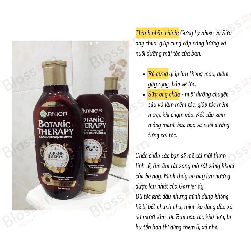 Dầu gội Gừng Mật ong chúa cho tóc khô Garnier