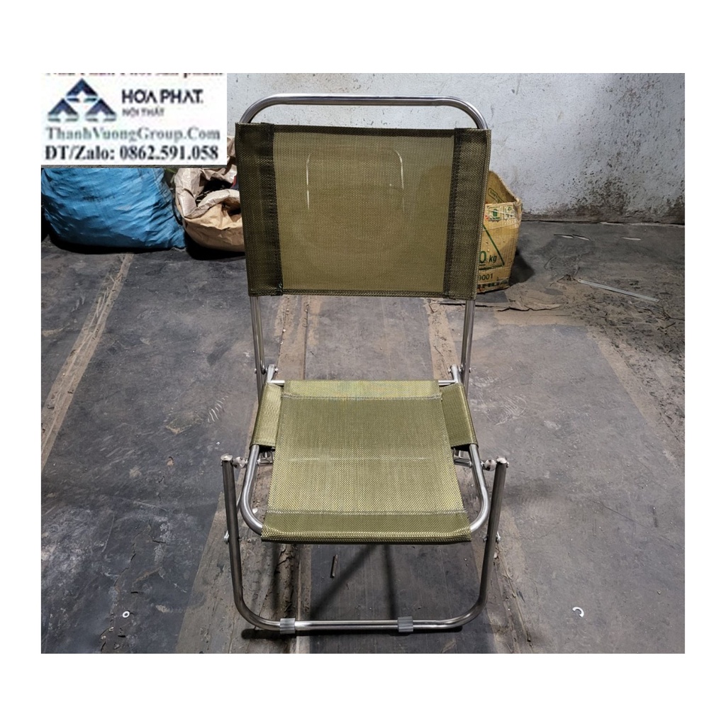 Ghế xếp inox Lưng Thấp  3 mảnh dành cho quán cà phê, trà sữa, bia úp ngược Màu Đen