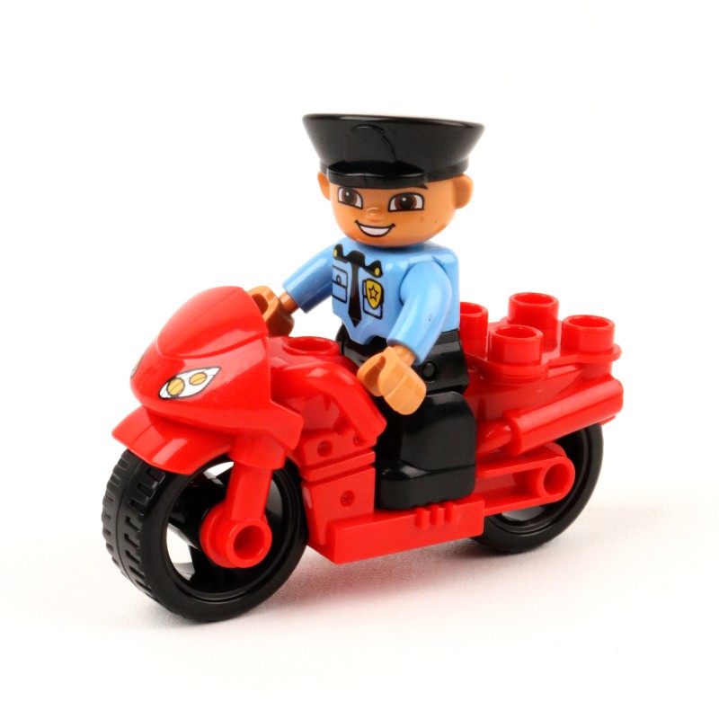 Bộ đồ chơi lego hình xe mô tô và chú cảnh sát sáng tạo xinh xắn cho bé