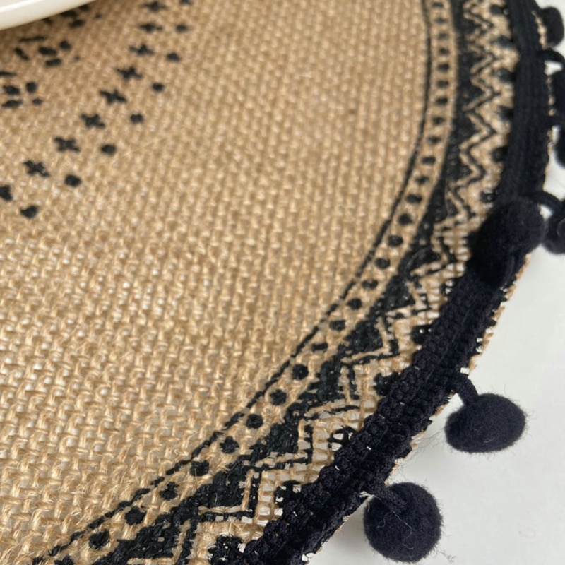[PC] Tấm Lót Cốc Đĩa Cốc / Đĩa Ăn Hình Tròn Đan Sợi Macrame Chịu Nhiệt Họa Tiết Mandala Sáng Tạo