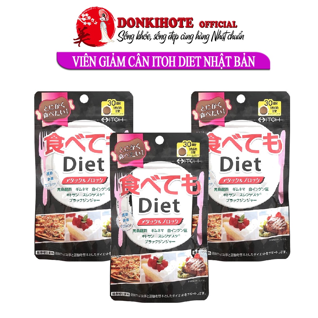 Viên giảm mỡ bụng, viên giảm cân nhật Itoh Diet Nhật Bản túi 180 viên