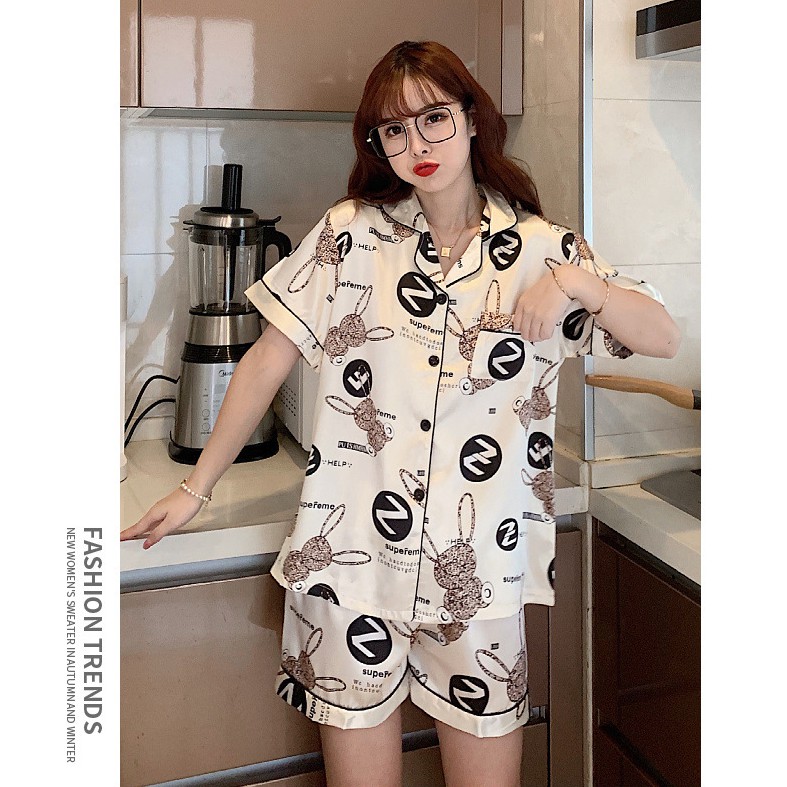 Đồ ngủ nữ QUEEN PIJAMA, Bộ ngủ cộc tay Quảng Châu PJ20