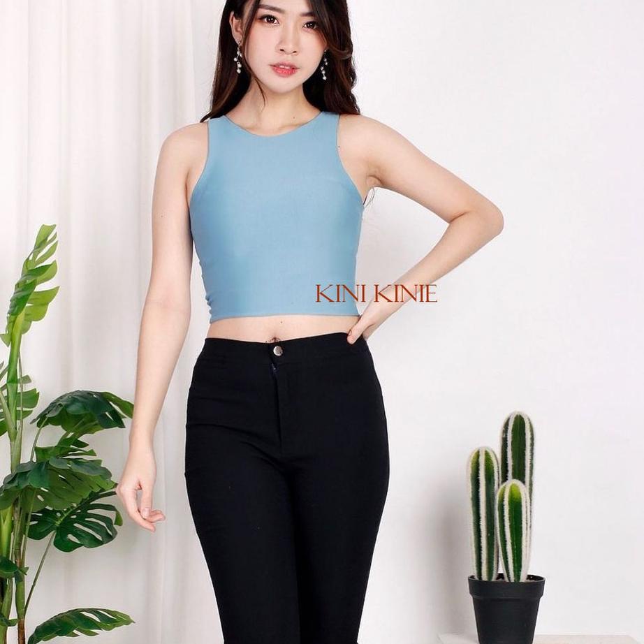 Áo Croptop Cổ Yếm Màu Trơn Phong Cách Hàn Quốc | Áo Kiểu Thiết Kế Đơn Giản Trẻ Trung Hợp Thời Trang |(Hàng Mới Về) Phấn Má Hồng Dạng Lỏng Trang Điểm Tự Nhiên