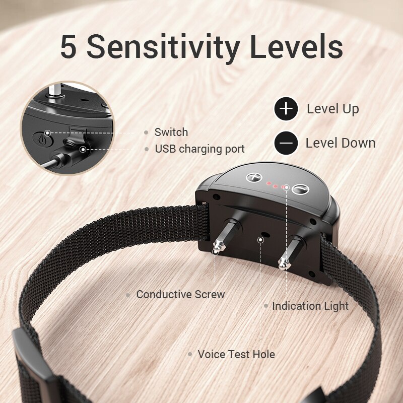 ROJECO Vòng Cổ Huấn Luyện Chó Chống Sủa Có Thể Sạc Lại Bằng Điện