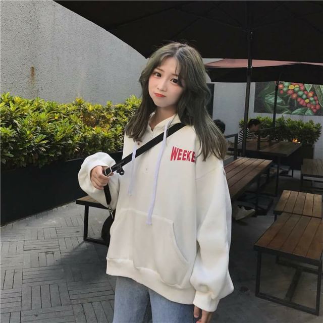 (Order) Áo hoodie nữ, áo nỉ, ulzzang style, sẵn màu đen | BigBuy360 - bigbuy360.vn